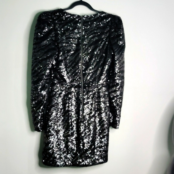Black Sequin Puff Sleeve mini dress - Picture 10 of 12